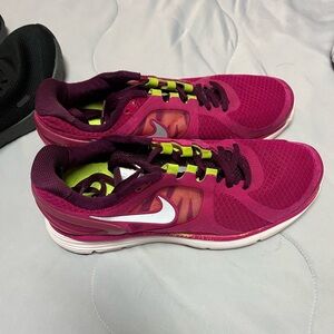 Nike Women's Fuchsia and Lime Athletic Shoes